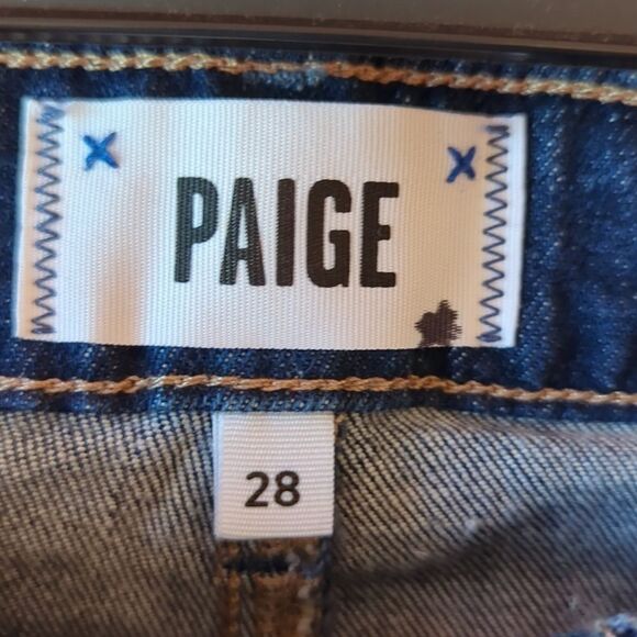 PAIGE Clarice Culotte Raw Hem Dark Wash sz 28 - Picture 8 of 10